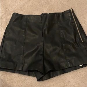 Faux leather shorts
